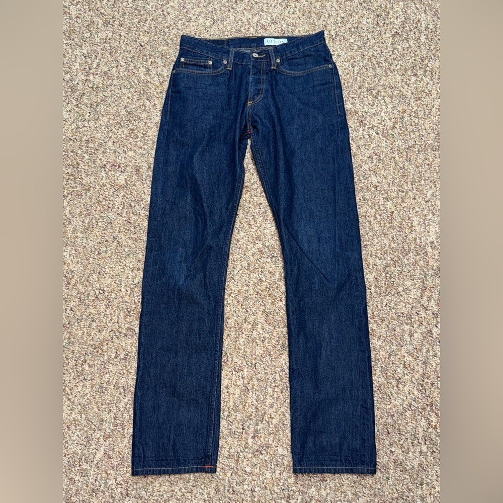 Gustin Men's California Slim Salvage Denim Jeans Size 31‎ Blue Denim button fly